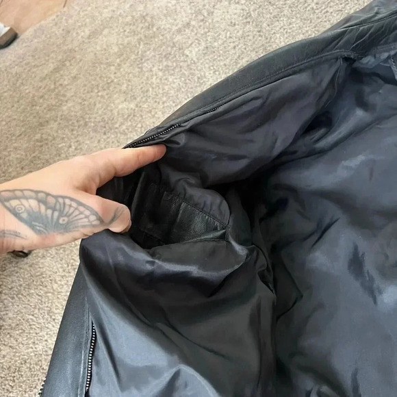 Vintage Leather‎ Jacket Mens Distressed Biker Outdoor Workwear Barn Chore Coat M - Picture 9 of 14